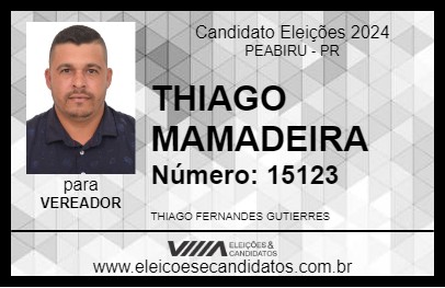 Candidato THIAGO MAMADEIRA 2024 - PEABIRU - Eleições