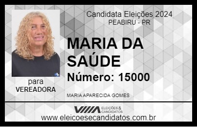 Candidato MARIA DA SAÚDE 2024 - PEABIRU - Eleições