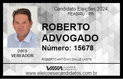 Candidato ROBERTO ADVOGADO 2024 - PEABIRU - Eleições