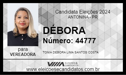 Candidato DÉBORA 2024 - ANTONINA - Eleições