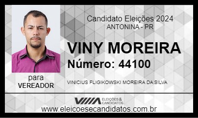 Candidato VINY MOREIRA 2024 - ANTONINA - Eleições