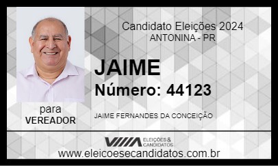 Candidato JAIME 2024 - ANTONINA - Eleições