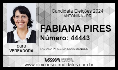 Candidato FABIANA PIRES 2024 - ANTONINA - Eleições