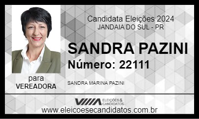 Candidato SANDRA PAZINI 2024 - JANDAIA DO SUL - Eleições