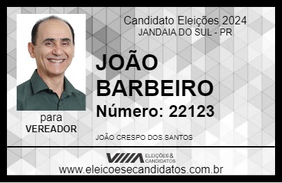 Candidato JOÃO BARBEIRO 2024 - JANDAIA DO SUL - Eleições