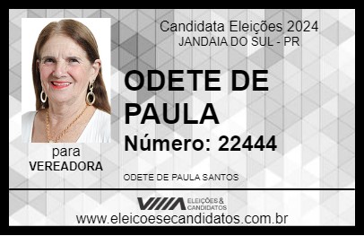 Candidato ODETE DE PAULA 2024 - JANDAIA DO SUL - Eleições