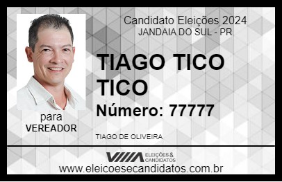 Candidato TIAGO TICO TICO 2024 - JANDAIA DO SUL - Eleições