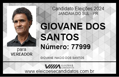 Candidato GIOVANE DOS SANTOS 2024 - JANDAIA DO SUL - Eleições