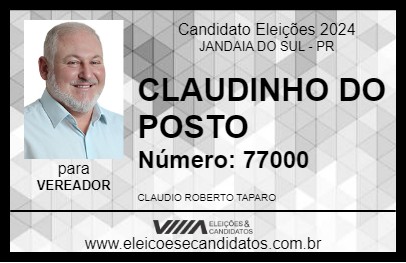 Candidato CLAUDINHO DO POSTO 2024 - JANDAIA DO SUL - Eleições