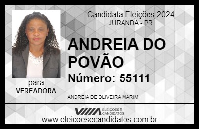 Candidato ANDREIA DO POVÃO 2024 - JURANDA - Eleições