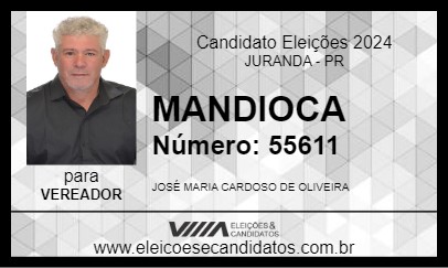 Candidato MANDIOCA 2024 - JURANDA - Eleições