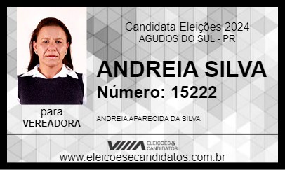 Candidato ANDREIA SILVA 2024 - AGUDOS DO SUL - Eleições