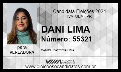 Candidato DANI LIMA 2024 - IVATUBA - Eleições