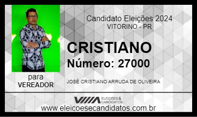 Candidato CRISTIANO 2024 - VITORINO - Eleições