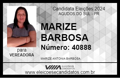 Candidato MARIZE BARBOSA 2024 - AGUDOS DO SUL - Eleições