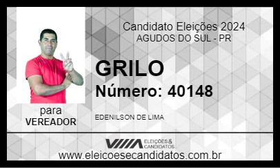 Candidato GRILO 2024 - AGUDOS DO SUL - Eleições