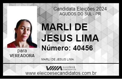 Candidato MARLI DE JESUS LIMA 2024 - AGUDOS DO SUL - Eleições