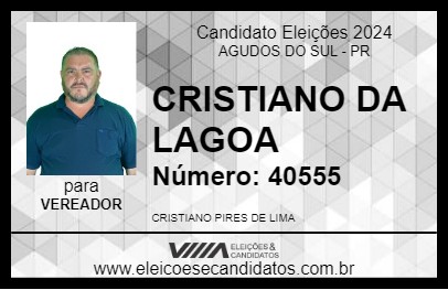 Candidato CRISTIANO DA LAGOA 2024 - AGUDOS DO SUL - Eleições