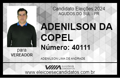 Candidato ADENILSON DA COPEL 2024 - AGUDOS DO SUL - Eleições