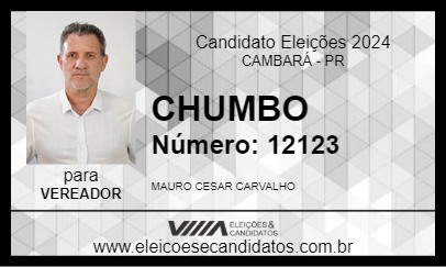 Candidato CHUMBO 2024 - CAMBARÁ - Eleições