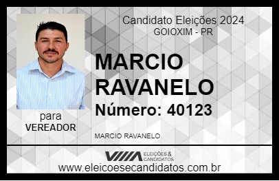 Candidato MARCIO RAVANELO 2024 - GOIOXIM - Eleições