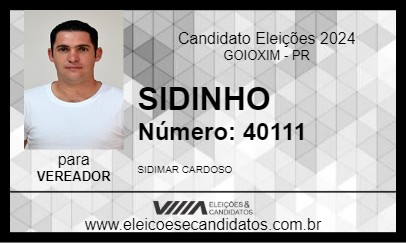 Candidato SIDINHO 2024 - GOIOXIM - Eleições