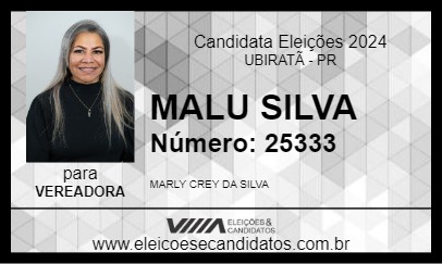 Candidato MALU SILVA 2024 - UBIRATÃ - Eleições