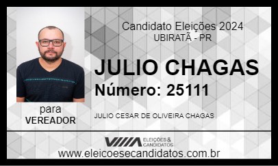 Candidato JULIO CHAGAS 2024 - UBIRATÃ - Eleições