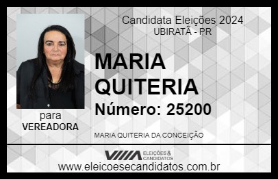 Candidato MARIA QUITERIA 2024 - UBIRATÃ - Eleições