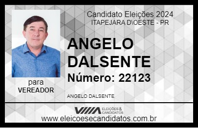 Candidato ANGELO DALSENTE 2024 - ITAPEJARA D\OESTE - Eleições