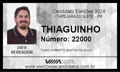 Candidato THIAGUINHO 2024 - ITAPEJARA D\OESTE - Eleições