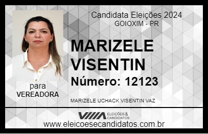 Candidato MARIZELE VISENTIN 2024 - GOIOXIM - Eleições