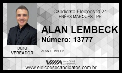 Candidato ALAN LEMBECK 2024 - ENÉAS MARQUES - Eleições