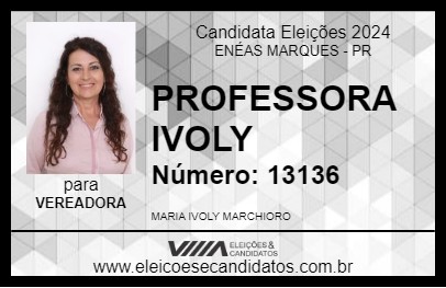 Candidato PROFESSORA IVOLY 2024 - ENÉAS MARQUES - Eleições