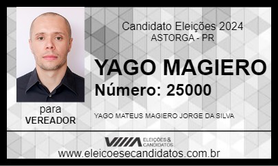 Candidato YAGO MAGIERO 2024 - ASTORGA - Eleições