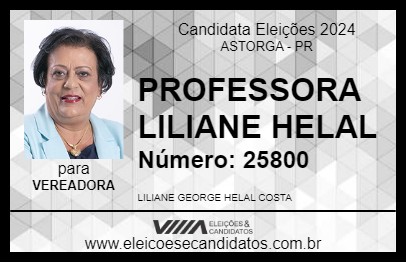 Candidato PROFESSORA LILIANE HELAL 2024 - ASTORGA - Eleições