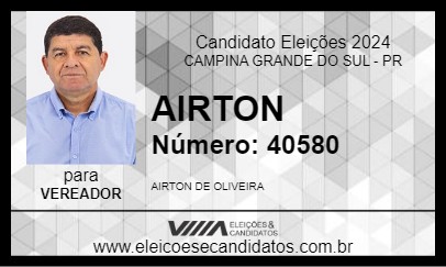 Candidato AIRTON 2024 - CAMPINA GRANDE DO SUL - Eleições