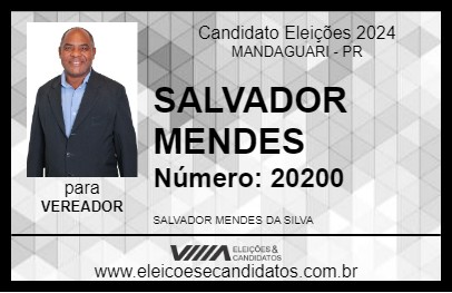 Candidato SALVADOR MENDES 2024 - MANDAGUARI - Eleições