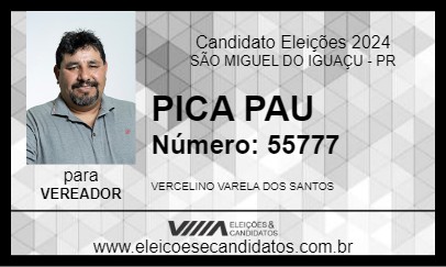 Candidato PICA PAU 2024 - SÃO MIGUEL DO IGUAÇU - Eleições