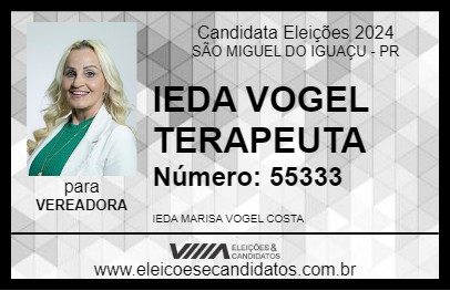 Candidato IEDA VOGEL TERAPEUTA 2024 - SÃO MIGUEL DO IGUAÇU - Eleições