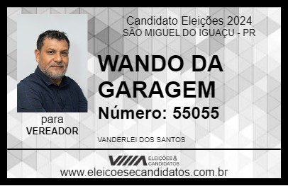 Candidato WANDO DA GARAGEM 2024 - SÃO MIGUEL DO IGUAÇU - Eleições