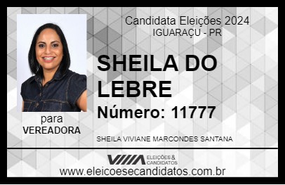 Candidato SHEILA DO LEBRE 2024 - IGUARAÇU - Eleições