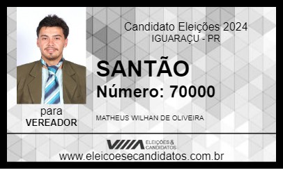 Candidato SANTÃO 2024 - IGUARAÇU - Eleições