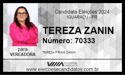 Candidato TEREZA ZANIN 2024 - IGUARAÇU - Eleições