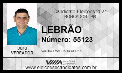 Candidato LEBRÃO 2024 - RONCADOR - Eleições