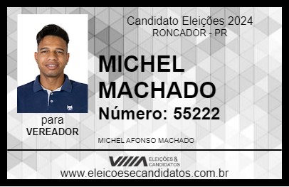 Candidato MICHEL MACHADO 2024 - RONCADOR - Eleições