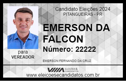 Candidato EMERSON DA FALCON 2024 - PITANGUEIRAS - Eleições