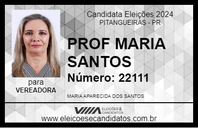 Candidato PROF MARIA SANTOS 2024 - PITANGUEIRAS - Eleições