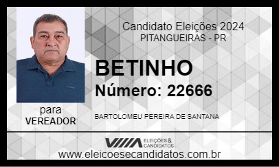 Candidato BETINHO 2024 - PITANGUEIRAS - Eleições