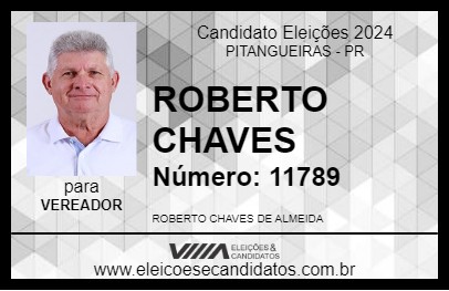 Candidato ROBERTO CHAVES 2024 - PITANGUEIRAS - Eleições